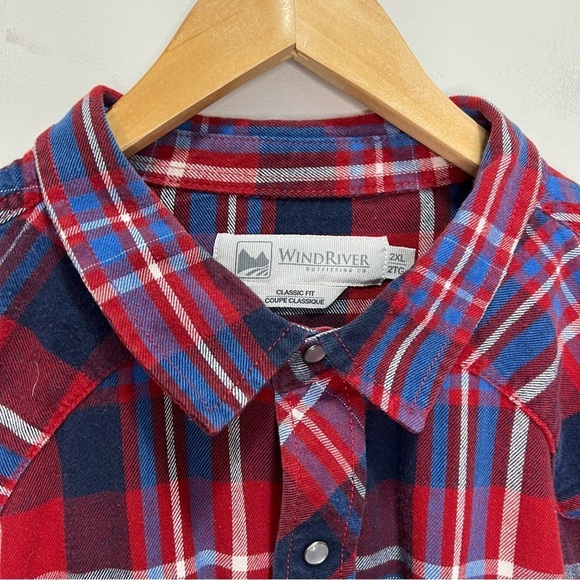 Windriver Red Plaid Button Down Shirt 100% Cotton Size 2XL - Picture 5 of 11